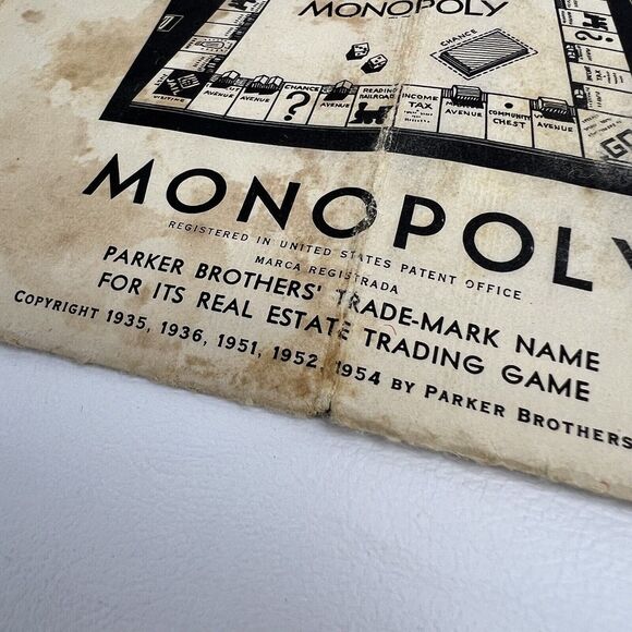 1954 MONOPOLY Instructions Rules Parker Brothers VTG Replacement Board Game Part - Picture 2 of 5